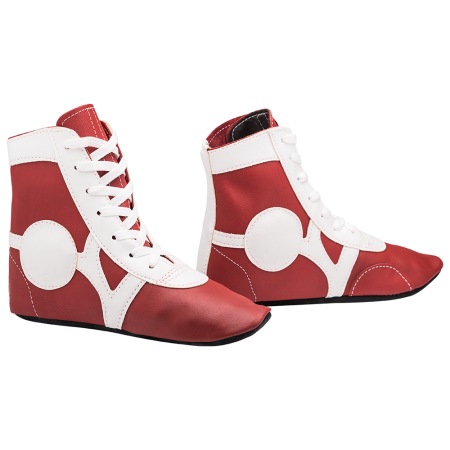 Купить Обувь для самбо SM-0102, кожа, красный Rusco в Любиме 