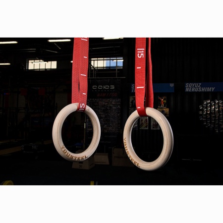 Купить Кольца гимнастические 32 мм красные стропы в Любиме 