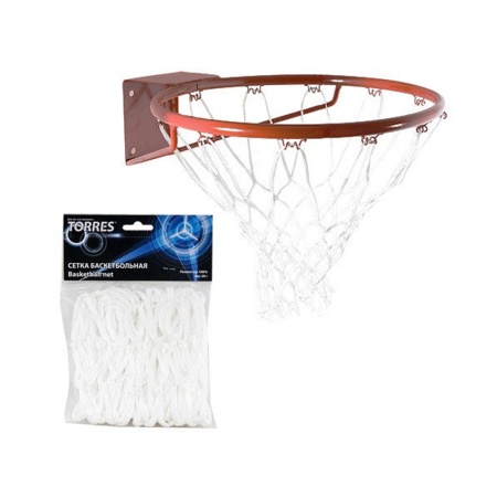 Купить Сетка баскетбольная Torres, нить 4 мм, белая в Любиме 