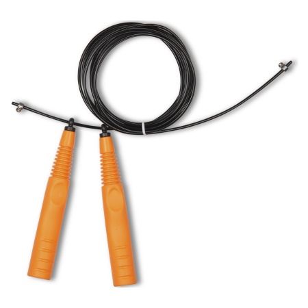 Купить Скакалка высокооборотная Кроссфит стальной шнур в оплетке 2.9 м чёрно-оранжевая в Любиме 
